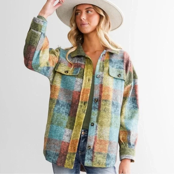 BiBi Multicolor Plaid Jacket - Picture 1 of 7